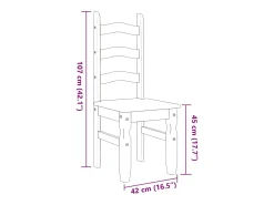Sillas de comedor Corona 2 uds madera pino blanco 42x47x107 cm