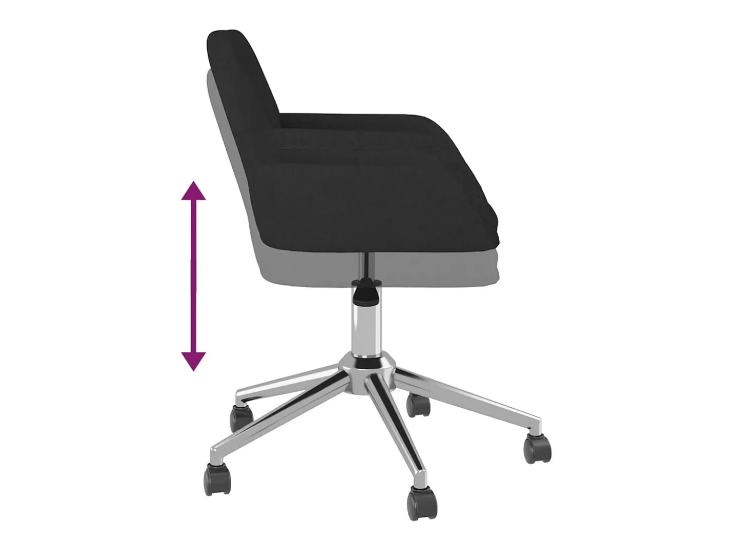 Sillas de comedor giratorias 2 unidades tela negro