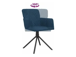 Sillas de comedor giratorias 2 unidades terciopelo azul