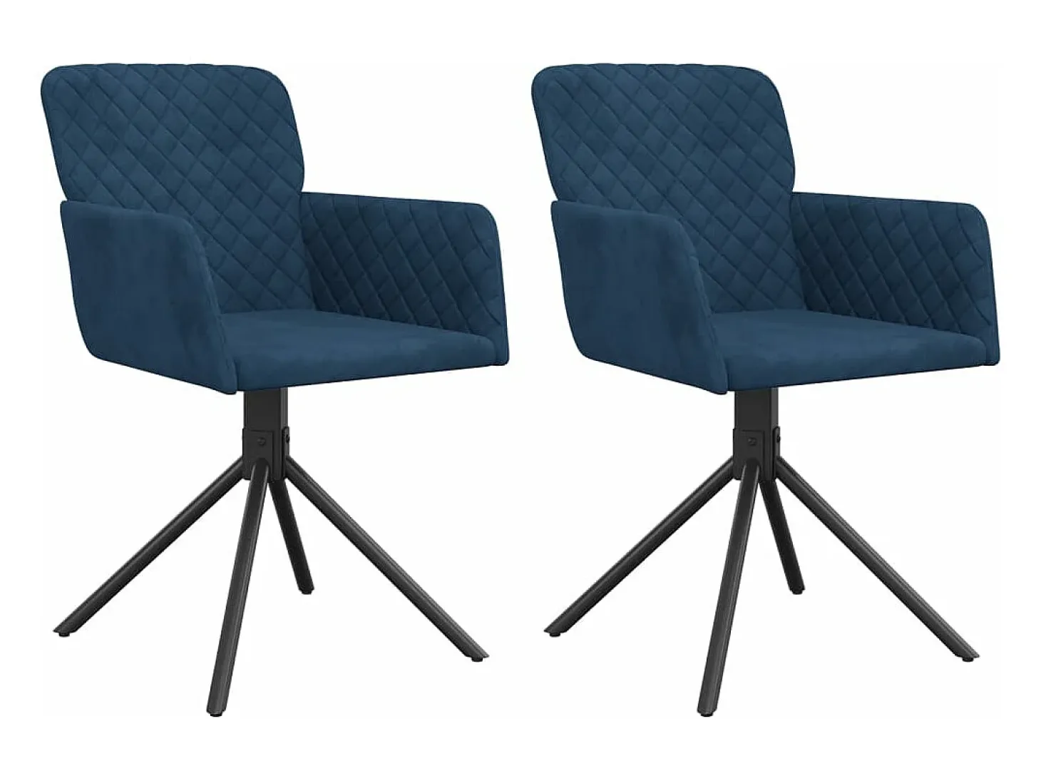 Sillas de comedor giratorias 2 unidades terciopelo azul