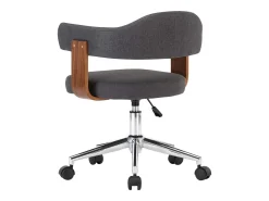 Sillas de comedor giratorias 6 unidades madera curvada y tela gris