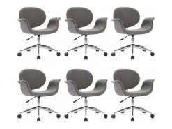 Sillas de comedor giratorias 6 unidades tela gris