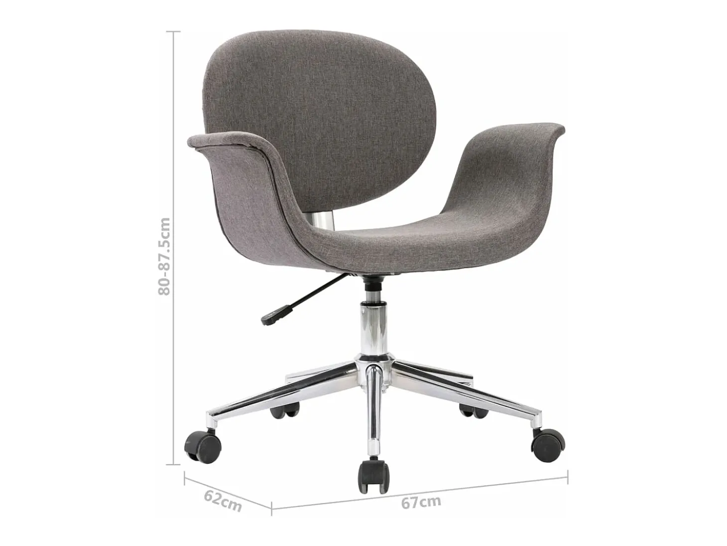Sillas de comedor giratorias 6 unidades tela gris