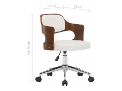 Sillas de comedor giratorias 2 unidades madera curvada cuero blanco