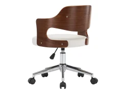 Sillas de comedor giratorias 2 unidades madera curvada cuero blanco