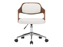 Sillas de comedor giratorias 2 unidades madera curvada cuero blanco