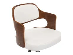 Sillas de comedor giratorias 2 unidades madera curvada cuero blanco