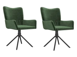 Sillas de comedor giratorias 2 unidades terciopelo verde oscuro