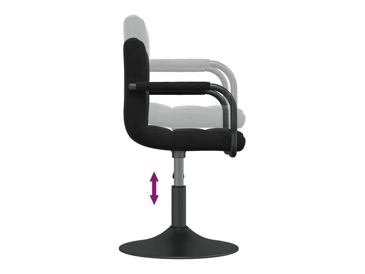 Sillas de comedor giratorias 6 unidades terciopelo negro