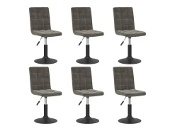 Sillas de comedor giratorias 6 unidades terciopelo gris oscuro
