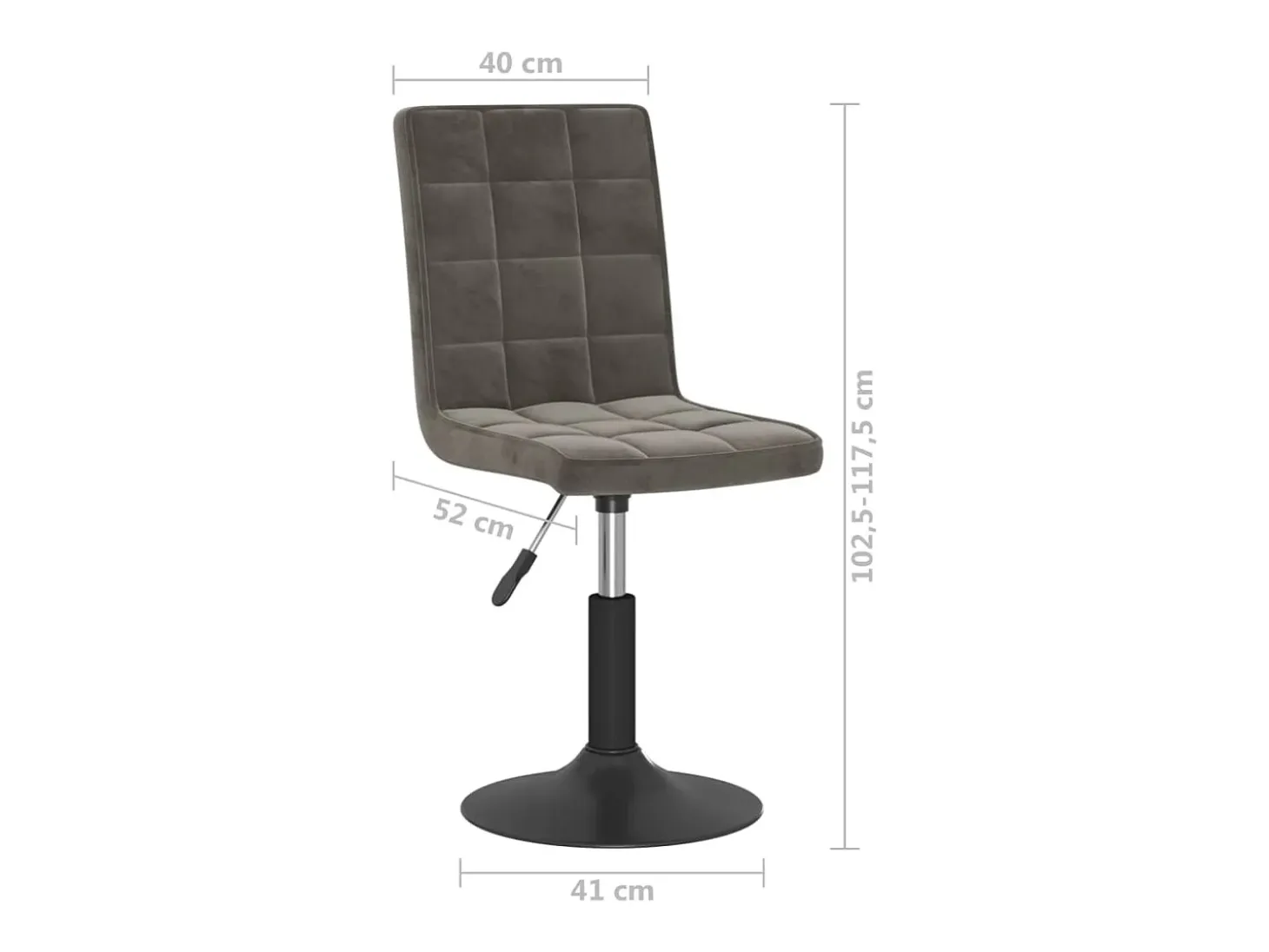 Sillas de comedor giratorias 6 unidades terciopelo gris oscuro