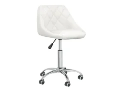 Sillas de comedor giratorias 6 unidades cuero sintético blanco