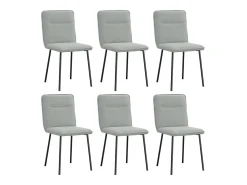 Sillas de comedor giratorias 6 unidades terciopelo gris claro