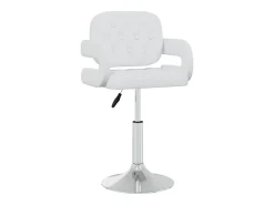 Sillas de comedor giratorias 6 unidades de cuero sintético blanco