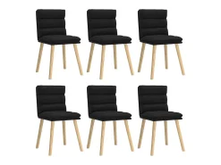 Sillas de comedor giratorias 6 unidades tela negras