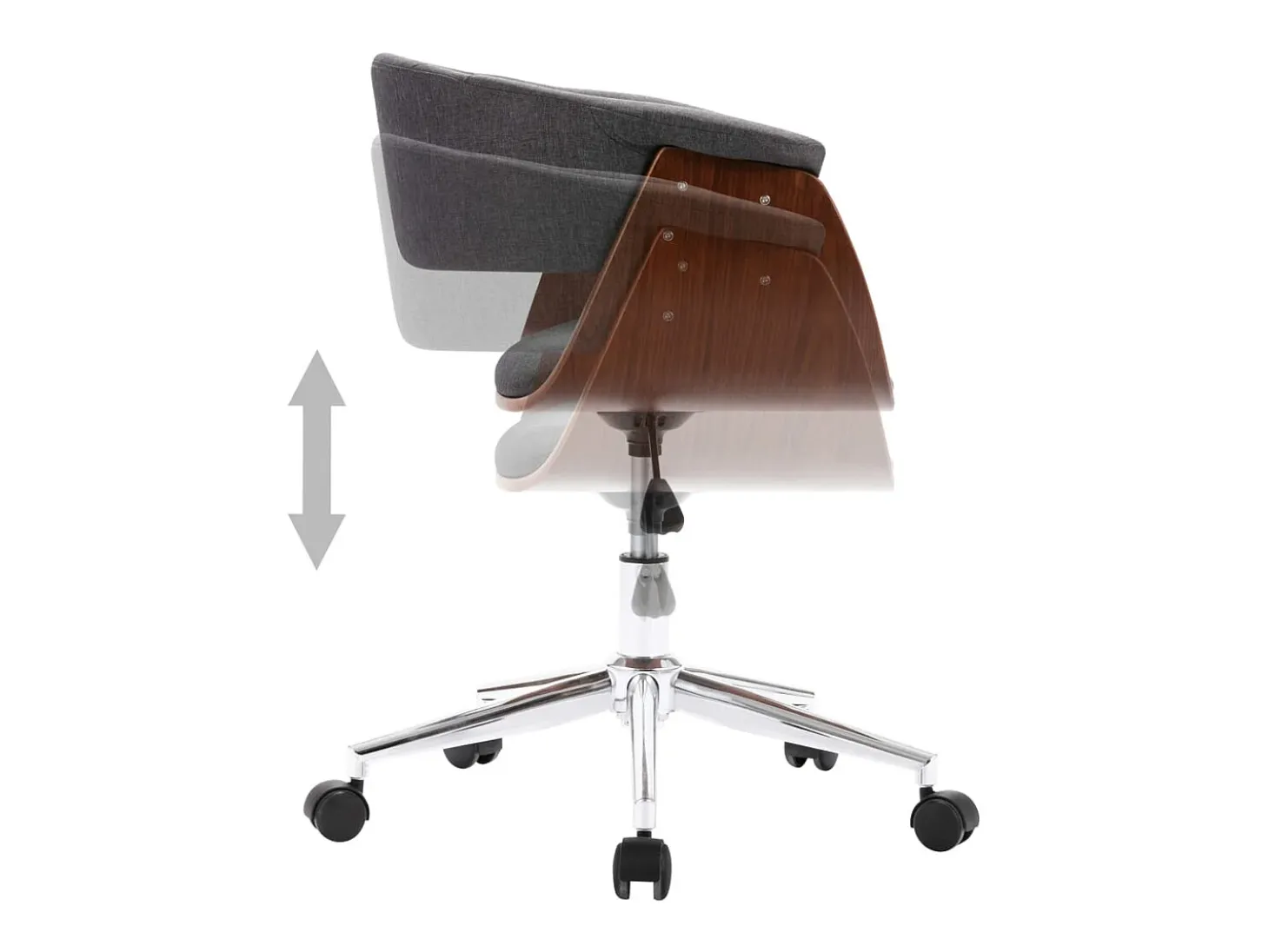 Sillas de comedor giratorias 6 unidades tela gris