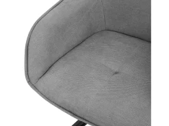 Sillas de comedor giratorio gris tela tejida asiento ergonómico y patas metal