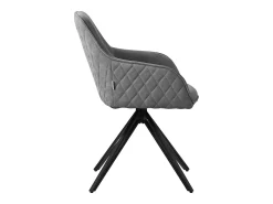 Sillas de comedor giratorio gris tela tejida asiento ergonómico y patas metal
