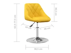 Sillas de comedor giratorias 2 unidades terciopelo amarillo mostaza