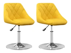 Sillas de comedor giratorias 2 unidades terciopelo amarillo mostaza