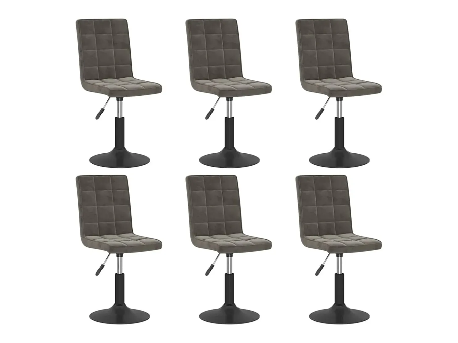 Sillas de comedor giratorias 6 unidades terciopelo gris oscuro