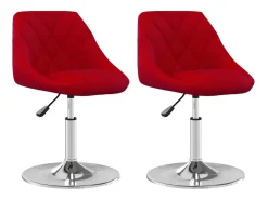 Sillas de comedor giratorias 2 unidades terciopelo rojo tinto