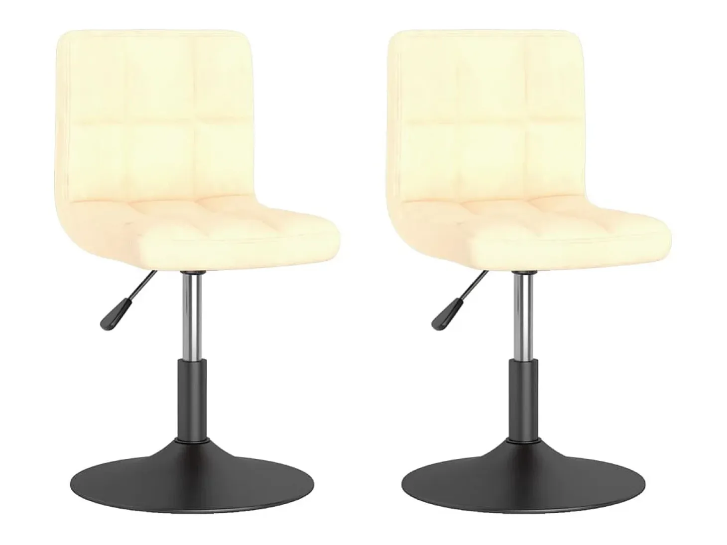 Sillas de comedor giratorias 2 uds terciopelo crema