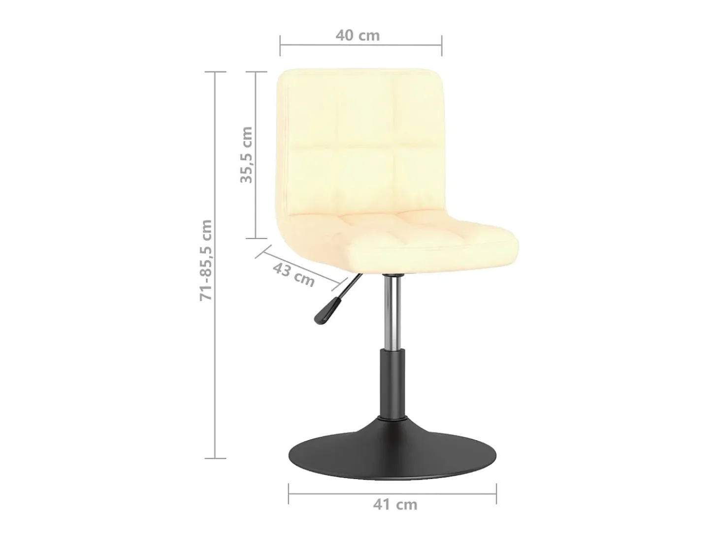Sillas de comedor giratorias 2 uds terciopelo crema