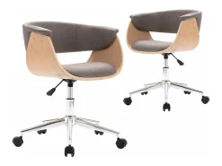 Sillas de comedor giratorias 2 unidades tela gris taupe