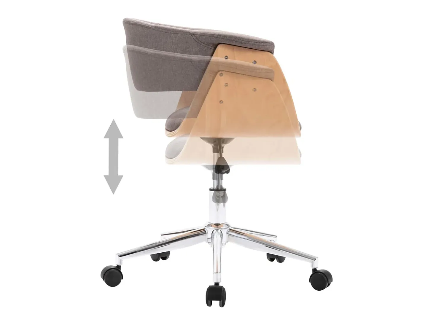 Sillas de comedor giratorias 2 unidades tela gris taupe