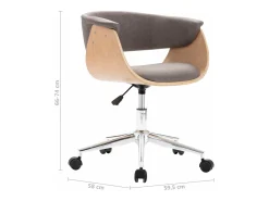 Sillas de comedor giratorias 2 unidades tela gris taupe