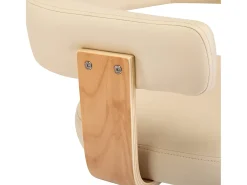 Sillas de comedor giratorias 4 unidades cuero sintético color crema