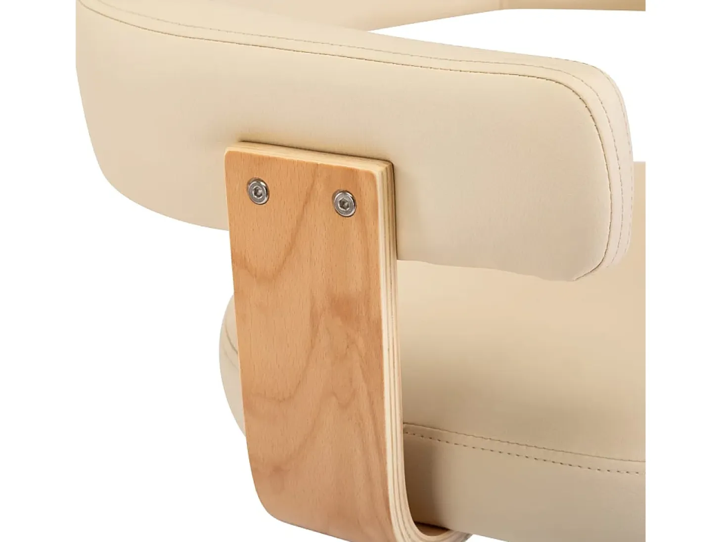 Sillas de comedor giratorias 4 unidades cuero sintético color crema