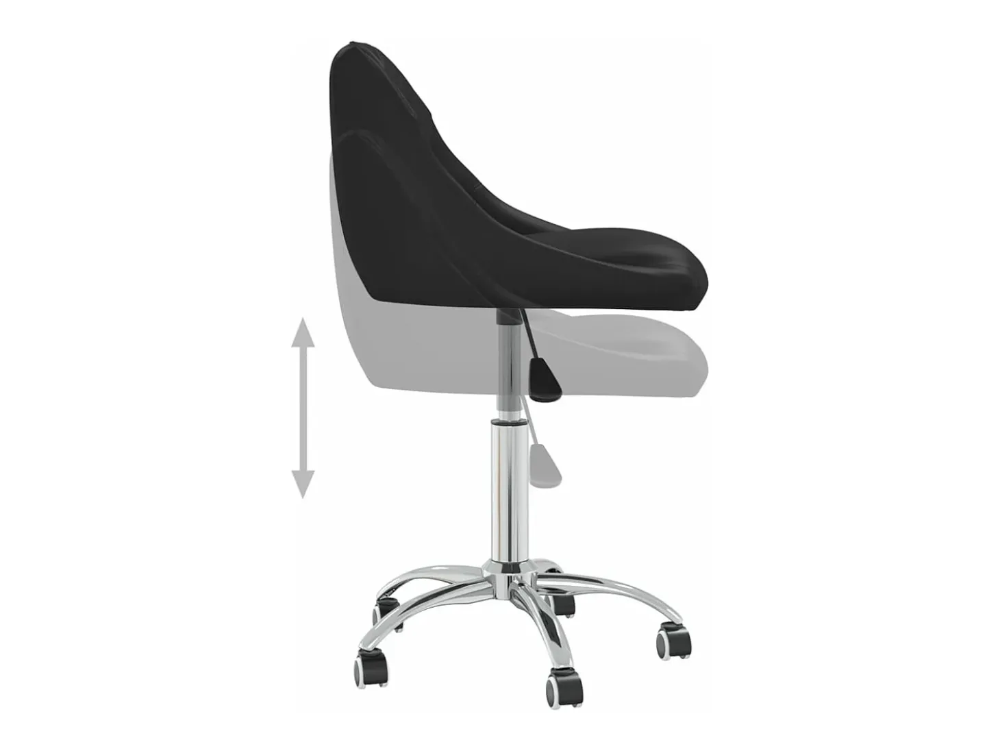 Sillas de comedor giratorias 2 unidades cuero sintético negro