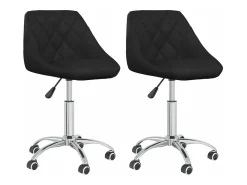 Sillas de comedor giratorias 2 unidades cuero sintético negro