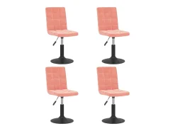 Sillas de comedor giratorias 4 unidades de terciopelo rosa