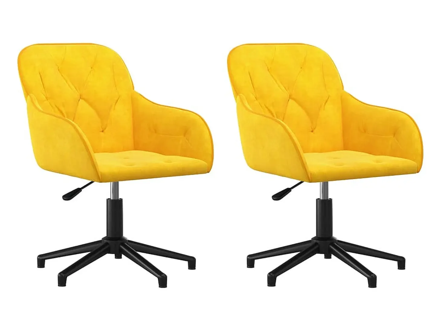 Sillas de comedor giratorias 2 unidades terciopelo amarillo