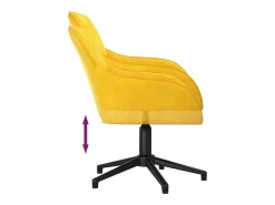 Sillas de comedor giratorias 2 unidades terciopelo amarillo