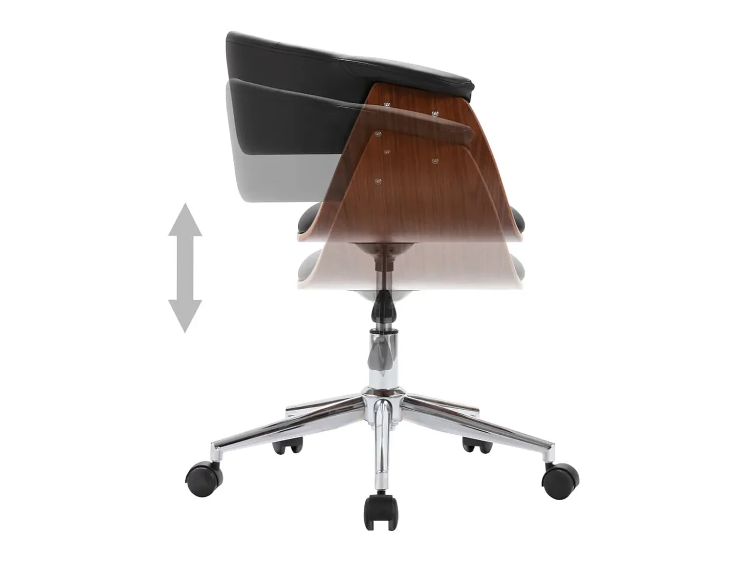 Sillas de comedor giratorias 6 unidades cuero sintético negro
