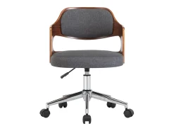 Sillas de comedor giratorias 2 unidades madera curvada y tela gris