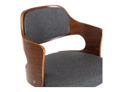 Sillas de comedor giratorias 2 unidades madera curvada y tela gris