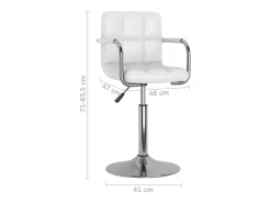 Sillas de comedor giratorias 4 unidades cuero sintético blanco