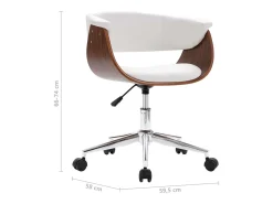 Sillas de comedor giratorias 6 uds cuero sintético blanco