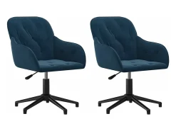 Sillas de comedor giratorias 2 unidades terciopelo azul