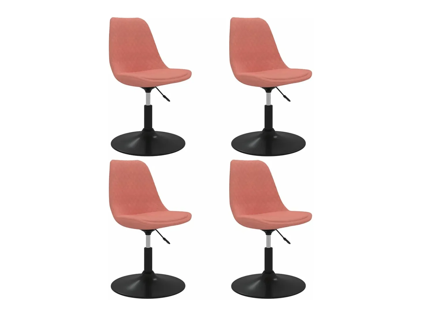 Sillas de comedor giratorias 4 unidades de terciopelo rosa