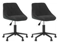 Sillas de comedor giratorias 2 unidades terciopelo negro