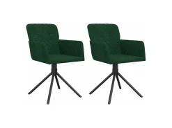 Sillas de comedor giratorias 2 unidades terciopelo verde oscuro