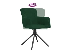 Sillas de comedor giratorias 2 unidades terciopelo verde oscuro