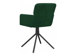 Sillas de comedor giratorias 2 unidades terciopelo verde oscuro