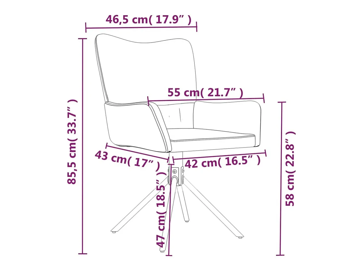 Sillas de comedor giratorias 2 unidades terciopelo gris oscuro